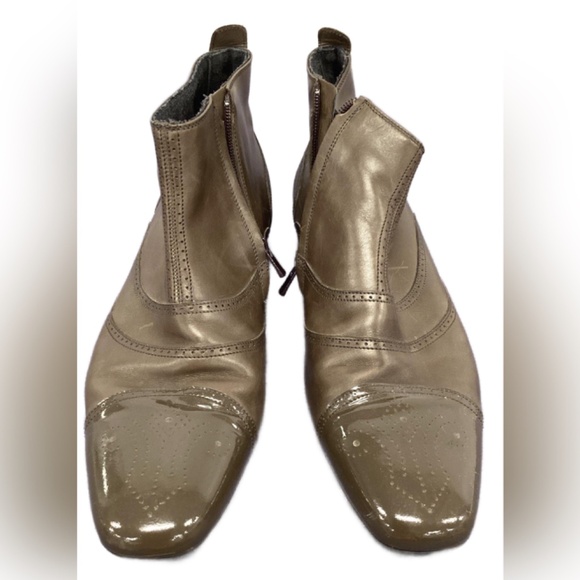 Bottega Veneta Mens Brown Leather Wingtip Side Zip Ankle Booties Sz 43.5 W/ Coa main image 8